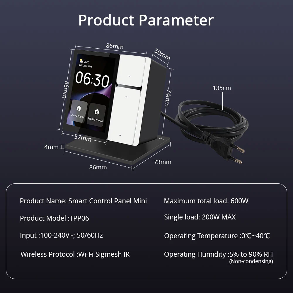 Zemismart 5 inch Smart Central Control Panel Touch Screen Come with ...