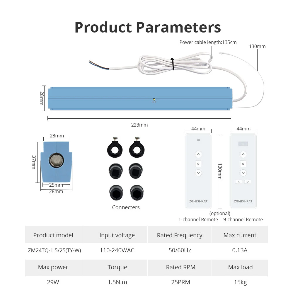 zemismart Tuya Zigbee Oplaadbare blinde motor,Roller Shade Engine,Slimme buismotor,Alexa Google Home Voice Control,Hub vereistich (Motor R1, for 25mm zemismart Tuya Zigbee Oplaadbare blinde motor,Roller Shade Engine,Slimme buismotor,Alexa Google Home Voice Control,Hub vereistich (Motor R1, for 25mm