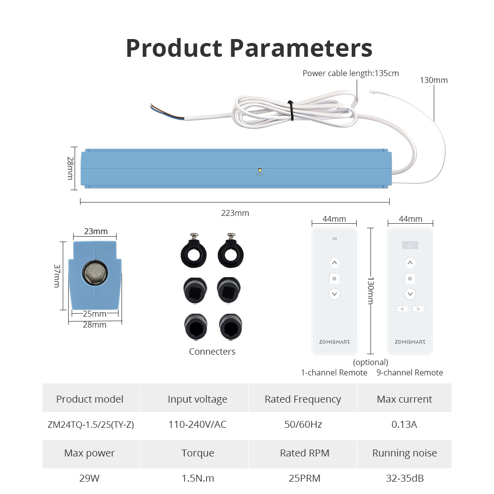 Zemismart Tuya Zigbee Electric Blind Motor Work with Smarthings