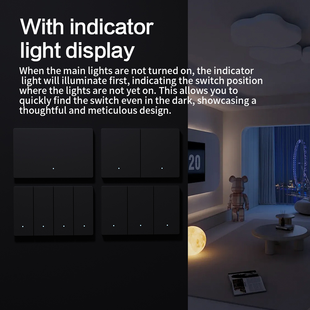 Zemismart Zigbee Neutral Switch Grey Color with  Aluminum Alloy Material works with Tuya HomeKit Google Home via M6 hub