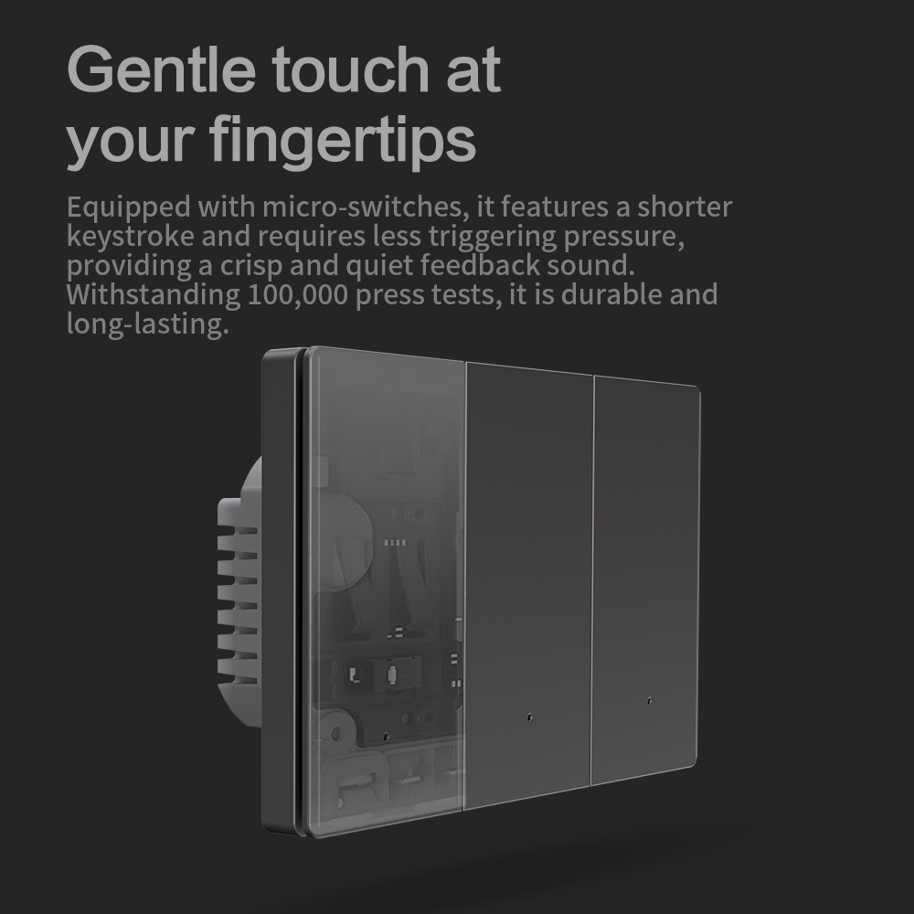 Zemismart Zigbee Neutral Switch Grey Color with  Aluminum Alloy Material works with Tuya HomeKit Google Home via M6 hub