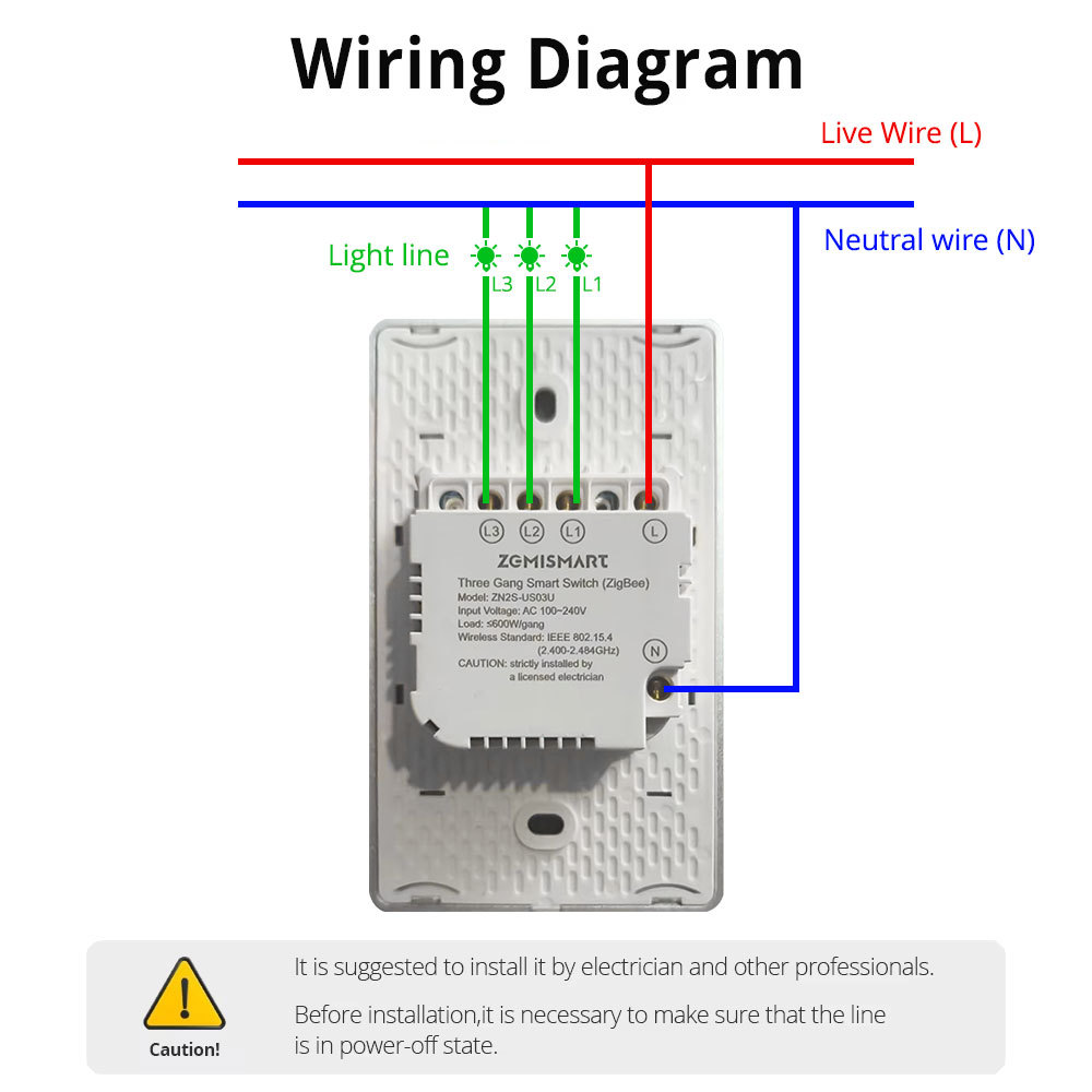 Zemismart Zigbee Smart Tempered Glass Wall Panel Light Touch Switch works with Tuya Alexa Google Home Siri Control Zemismart HomeKit Switch