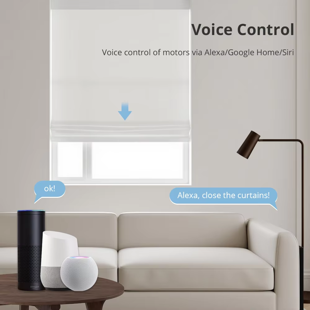 Zemismart Matter over WiFi Electric Blind Motor For Aluminum blinds Roman Honeycomb Curtain HomeKit Google Home App Siri Control