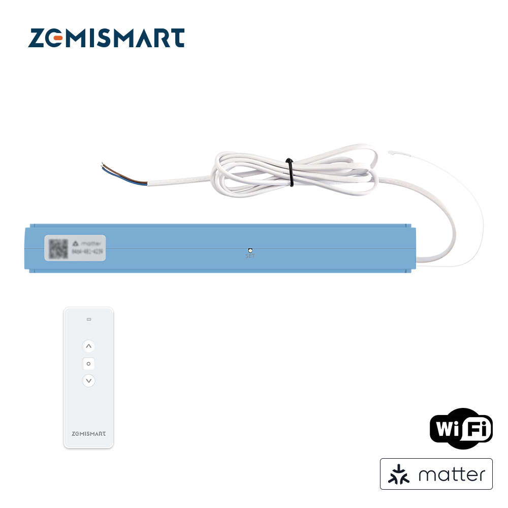 Zemismart Matter over WiFi Electric Blind Motor For Aluminum blinds Roman Honeycomb Curtain HomeKit Google Home App Siri Control