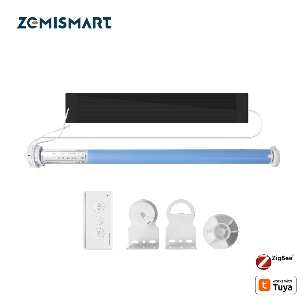Zemismart Tuya Zigbee Rechargable Motorized Electric Blind Shade for 37mm Tube Homekit Alexa Google Home Voice Control Automatic Tubular Motor