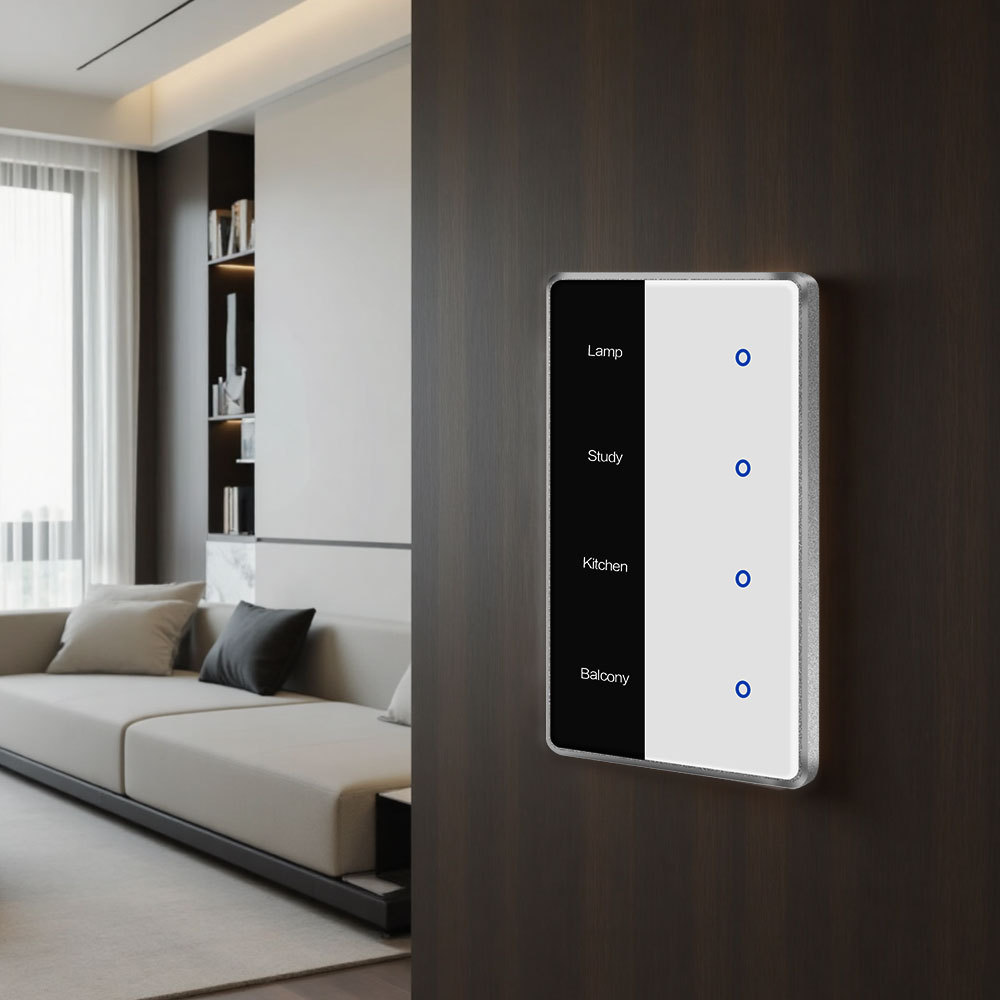 Zemismart Matter over Wifi DIY Name Switch Smart Display Screen Light Touch US Switch  Alexa Google Home HomeKit Siri Voice Control