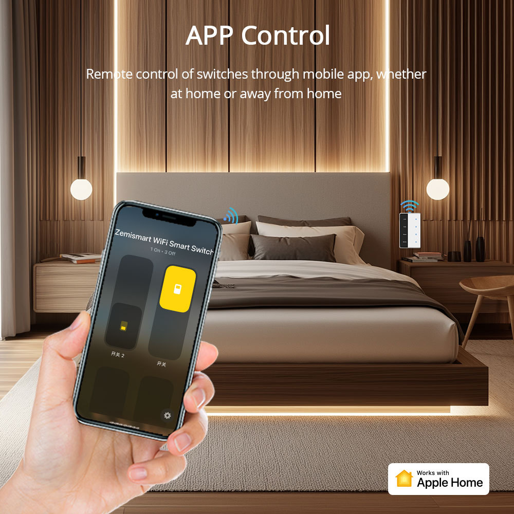 Zemismart Matter over Wifi DIY Name Switch Smart Display Screen Light Touch US Switch  Alexa Google Home HomeKit Siri Voice Control