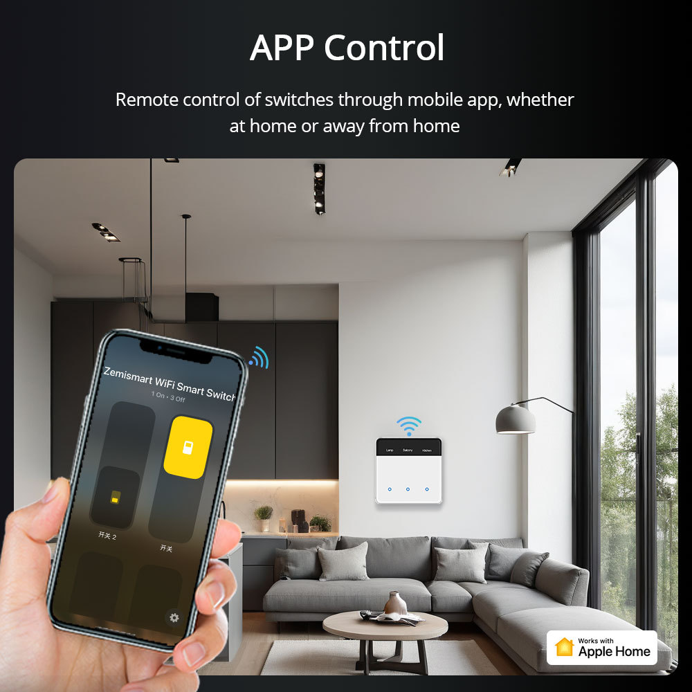 Zemismart Matter over Wifi Smart Home Products DIY Name Switch Display Screen Light Touch Switch Google Home HomeKit SmartThings App Control