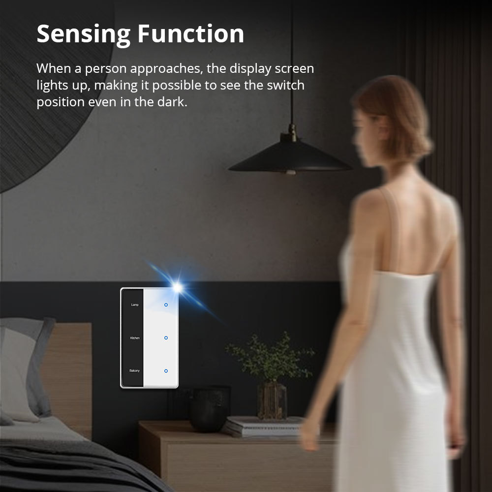 Zemismart Matter over Wifi DIY Name Switch Smart Display Screen Light Touch US Switch  Alexa Google Home HomeKit Siri Voice Control