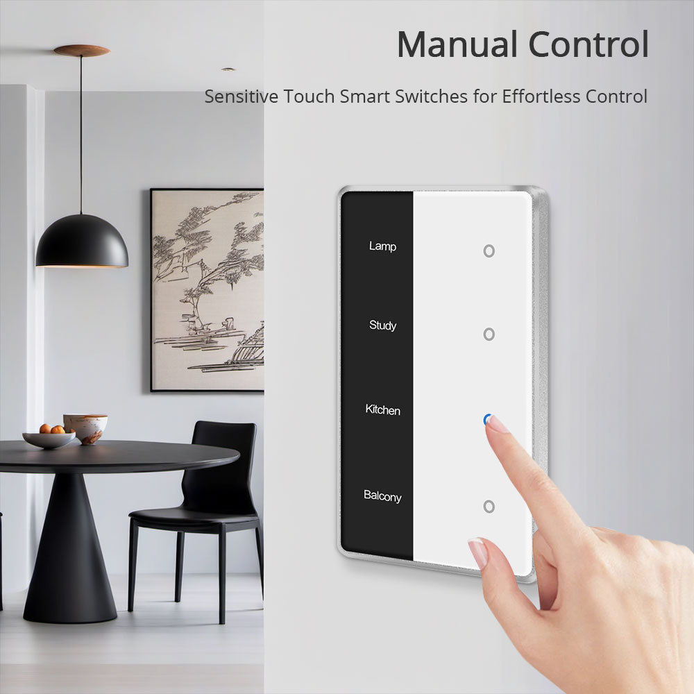Zemismart Matter over Wifi DIY Name Switch Smart Display Screen Light Touch US Switch  Alexa Google Home HomeKit Siri Voice Control