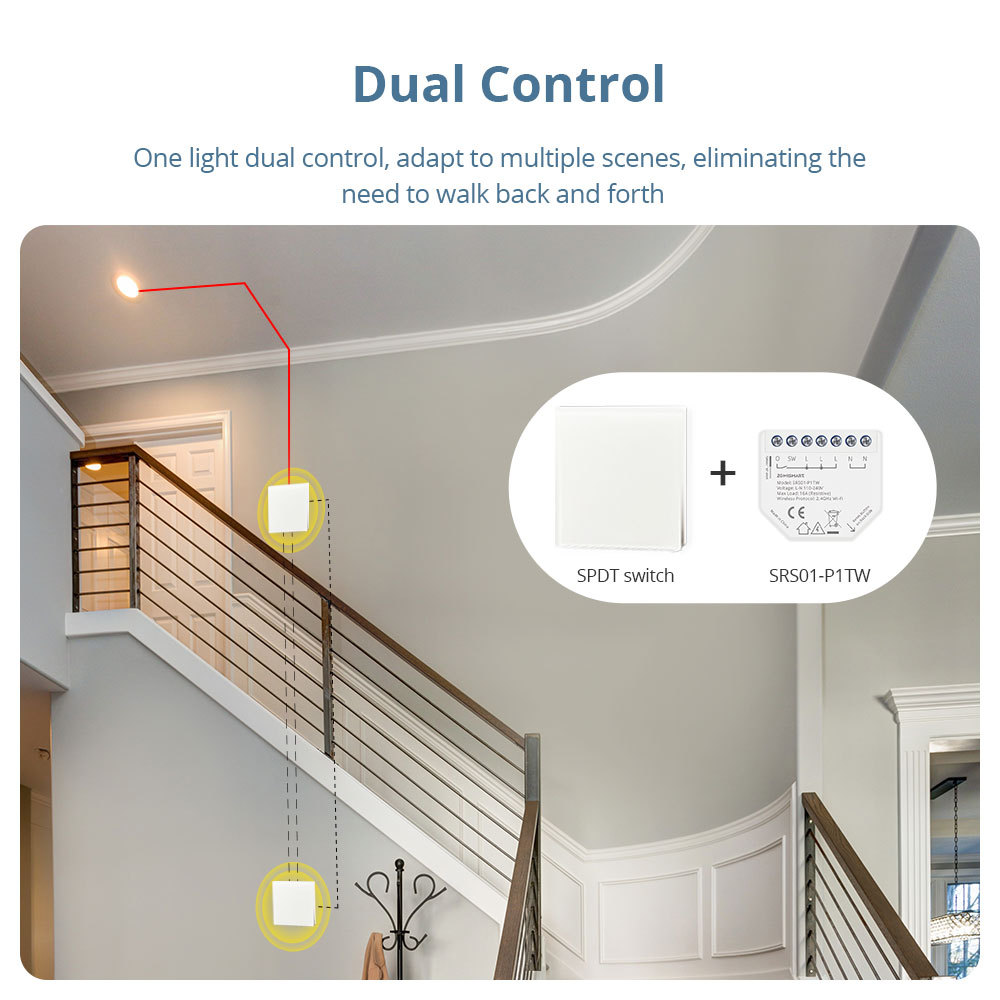 Zemismart Wifi Smart Relay 1 Gang Switch with Power Metering Mini Extreme Smart Switch Neutral Required Tuya App Voice Timer Control