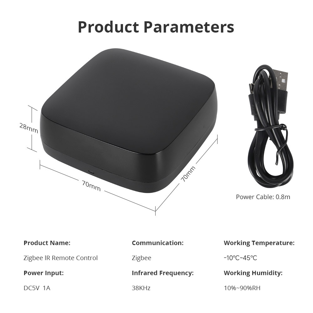 Zemismart Zigbee IR Remote Control Smart Home via HomeKit Tuya App Support Air Conditioner,TV,Audio Voice Control via Siri Alexa