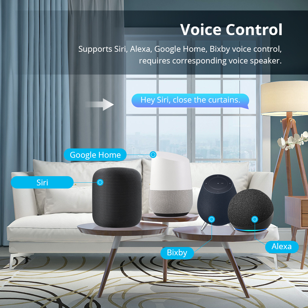 Zemismart Matter Over Wifi Electric Track Smart Cutrain HomeKit SmartThings Google Home APP Control by Siri Voice Control