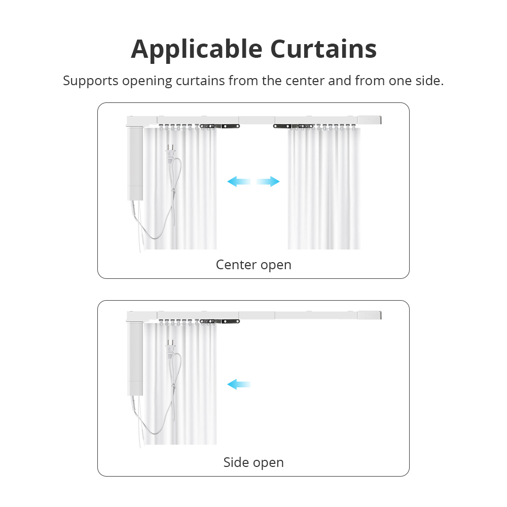 Zemismart Matter Over Wifi Electric Track Smart Cutrain HomeKit SmartThings Google Home APP Control by Siri Voice Control