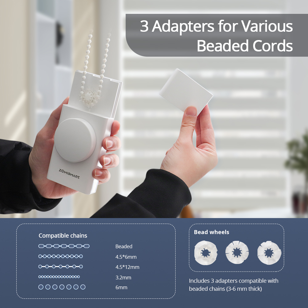 Zemismart Zigbee Built-in Battery Blind Driver Retrofit Blind Motor works with Tuya APP Voice Control Manual Control
