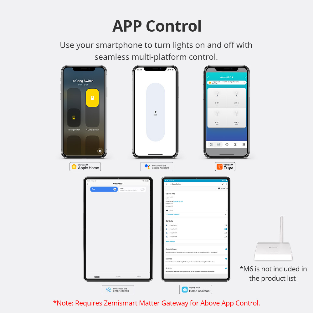 Zemismart  Zigbee Smart Switch HomeKit Touch Panel Switch US AU Interruptor works with Tuya Alexa Google Home Siri Control Wall Light Switch