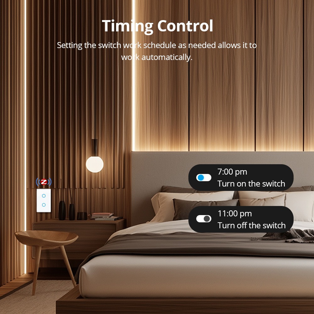 Zemismart  Zigbee Smart Switch HomeKit Touch Panel Switch US AU Interruptor works with Tuya Alexa Google Home Siri Control Wall Light Switch