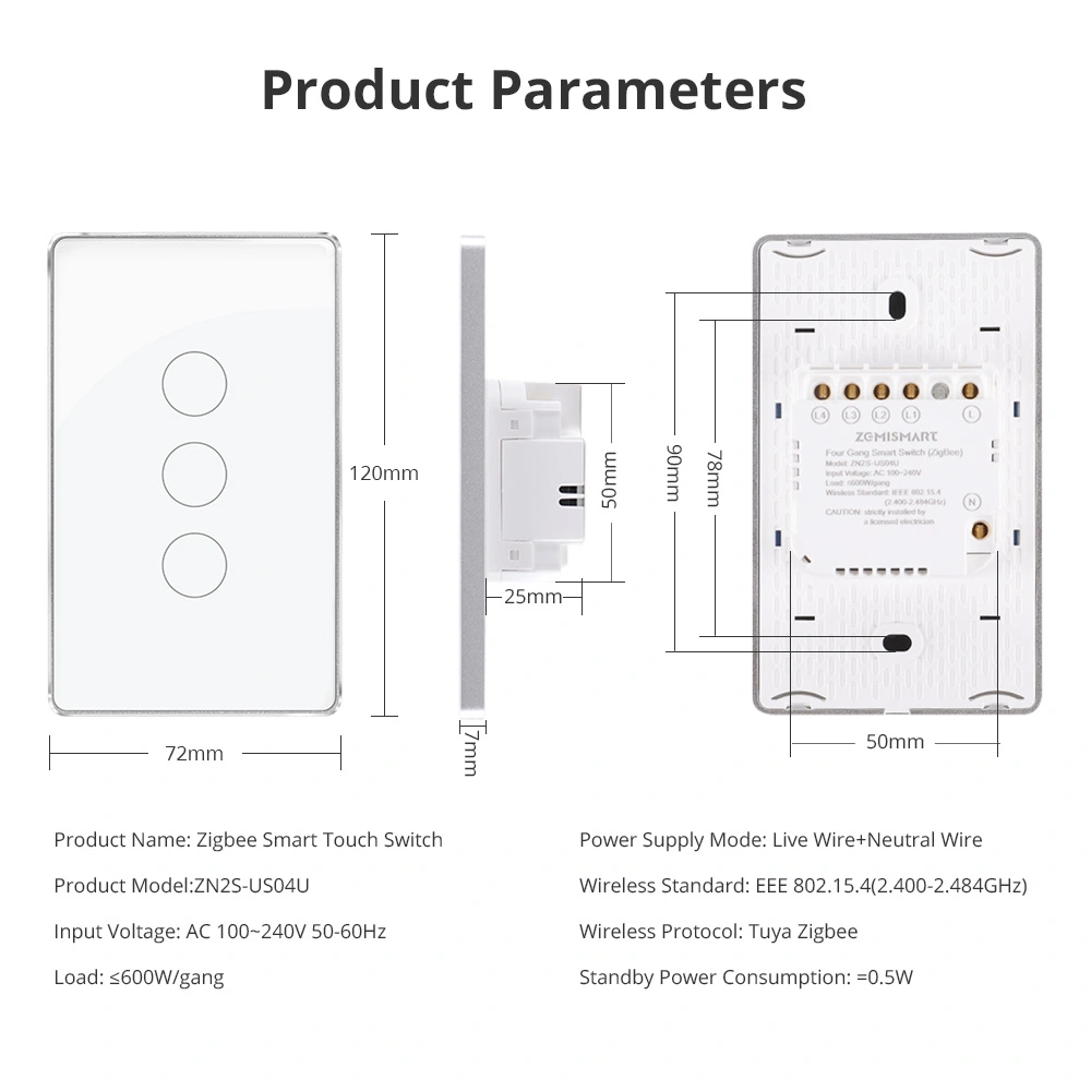 Yagusmart TuYa ZigBee Smart Switch, geen neutrale draad nodig, nodig om te werken met TuYa ZigBee Hub, APP afstandsbediening, spraakbediening (2 gangen Yagusmart TuYa ZigBee Smart Switch, geen neutrale draad nodig, nodig om te werken met TuYa ZigBee Hub, APP afstandsbediening, spraakbediening (2 gangen