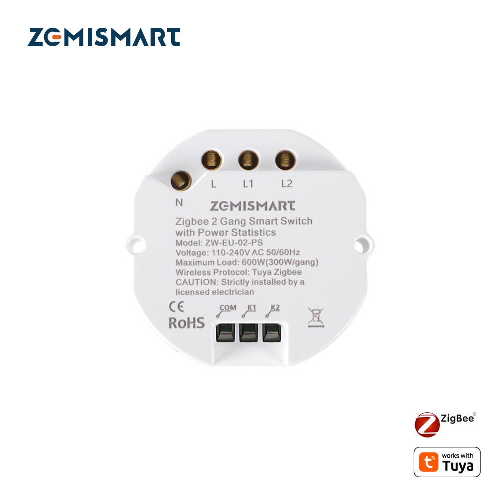 Zigbee 3.0 Light Switch DIY Breaker Module works with Tuya zigbee hub SmartThings Hubitat APP Remote Control Home 1/2 Way