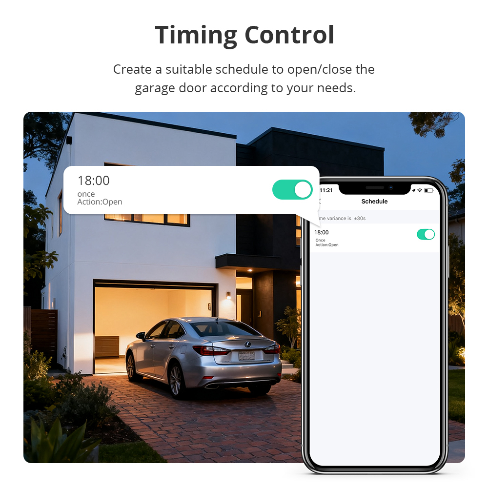 Zemismrt Smart Garage Door Opener Relay Switch works with Tuya Zigbee Voice App Timer Control