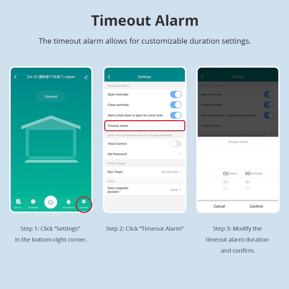 Zemismrt Smart Garage Door Opener Relay Switch works with Tuya Zigbee Voice App Timer Control