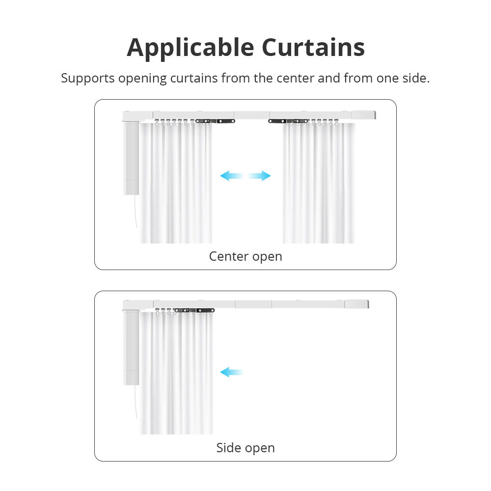 Zemismart Zigbee Electric Curtain Motor Built-in Battery with Sliding Track works with Tuya Alexa Echo Google Home Voice Control