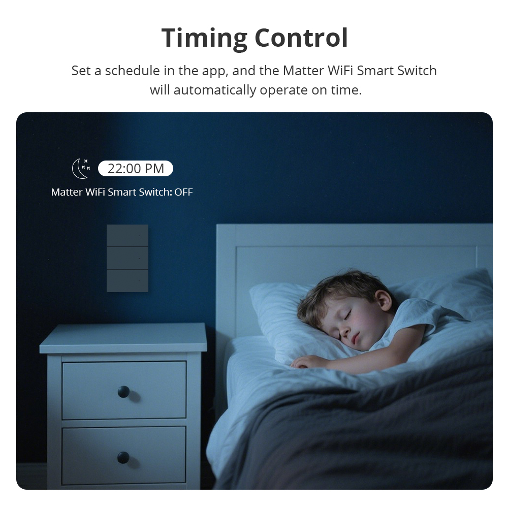 Zemismart Matter over Wifi Neutral Switch Grey Color with Aluminum Alloy Material Compatible HomeKit Google Home SmartThings App Control