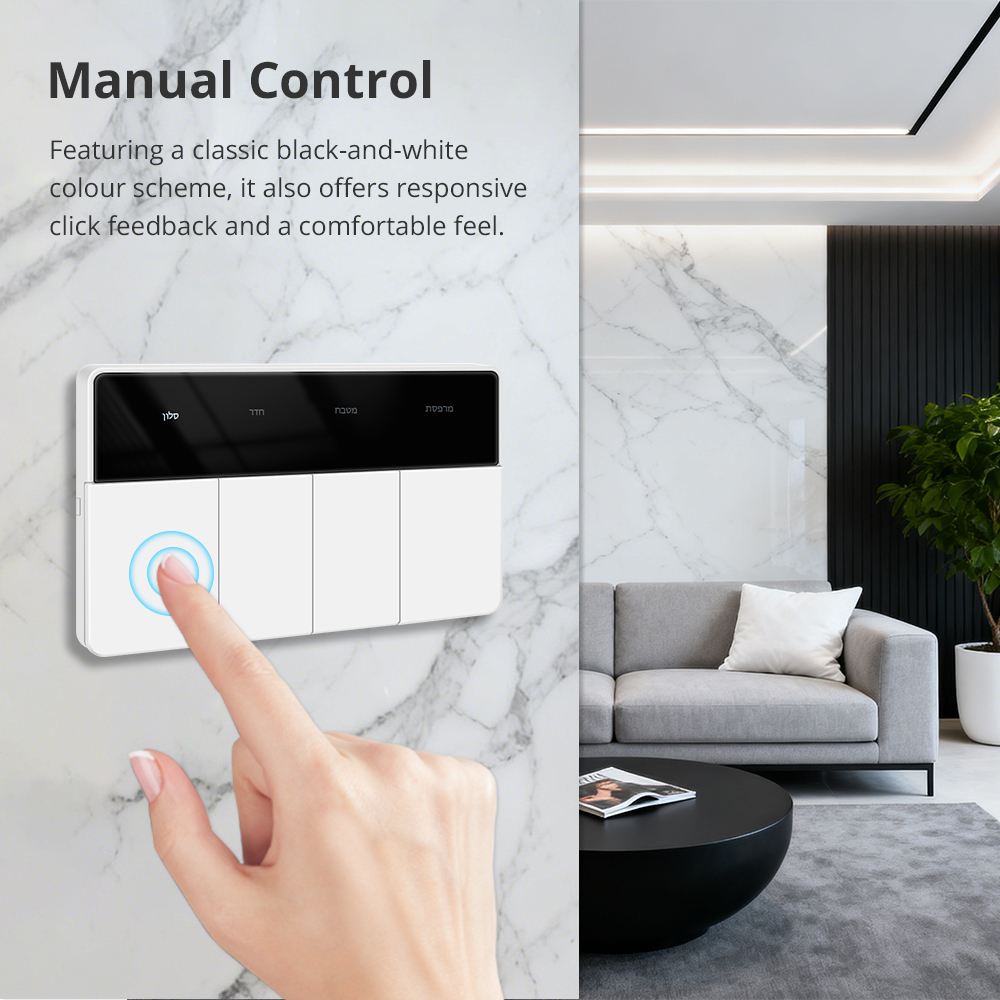 Zemismart US Switch DIY Name  Horizontal Wall Switch Push Button 1 2 3 4 Gangs works with Tuya Smart Life Alexa Google Home SAA
