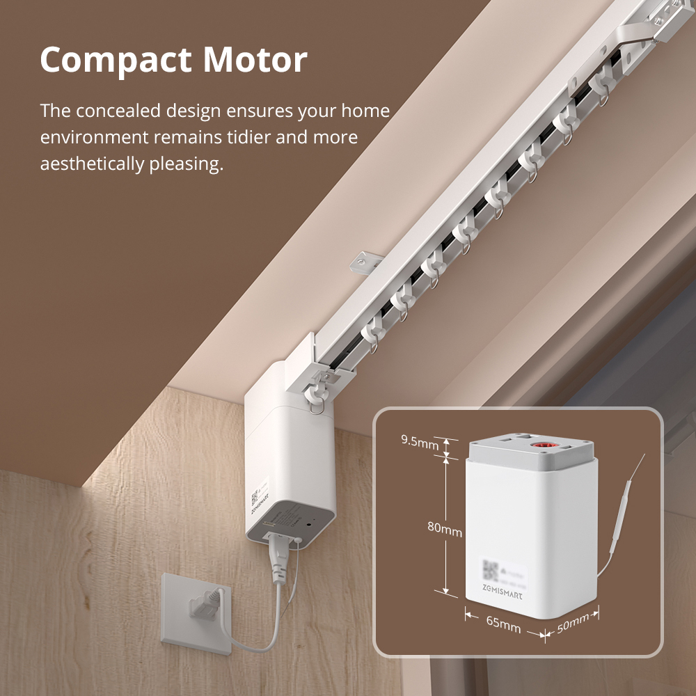 Zemismart Matter Over Thread Slide Curtain Smart HomeKit SmartThings Google Home APP Control by Siri Voice Control