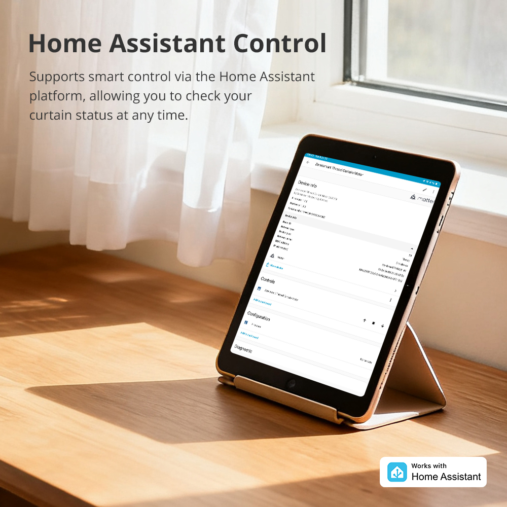 Zemismart Matter Over Thread Slide Curtain Smart HomeKit SmartThings Google Home APP Control by Siri Voice Control