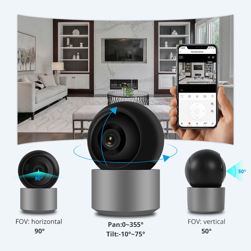 Zemismart Wifi  AI Smart Camera 4MP HD Image Powered works with Tuya Home Monitoring Pet Child Detection