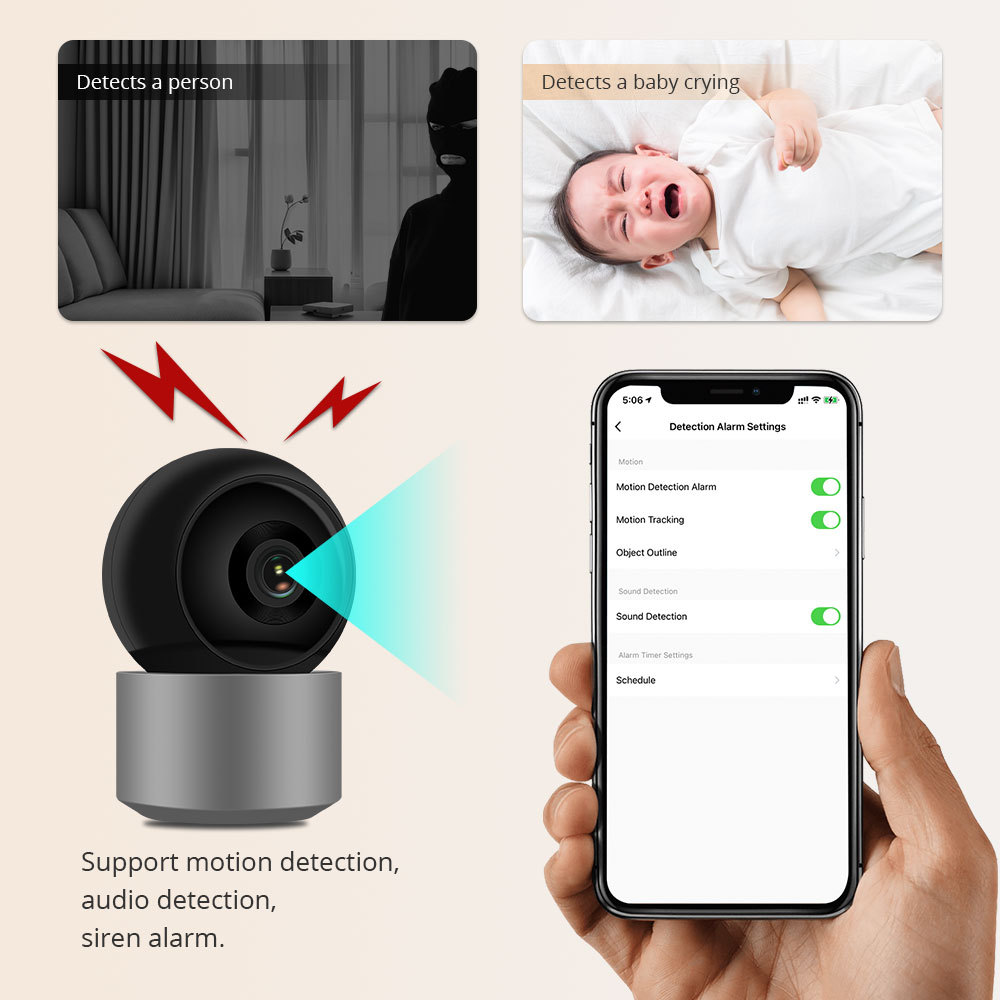 Zemismart Wifi  AI Smart Camera 4MP HD Image Powered works with Tuya Home Monitoring Pet Child Detection