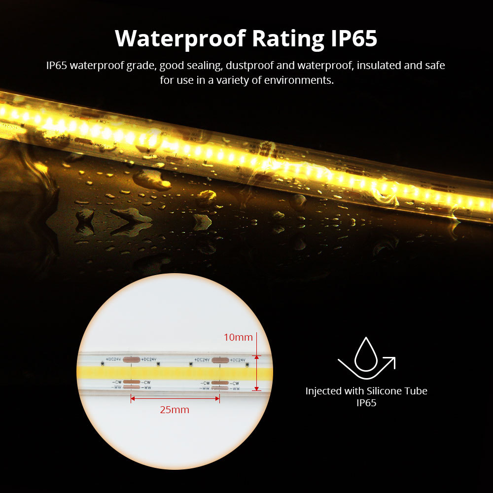 Zemismart Matter Over WiFi CW  Led Strip Light Controller with COB Light Strip 24V Support Smartthings Alexa Google Home App Control