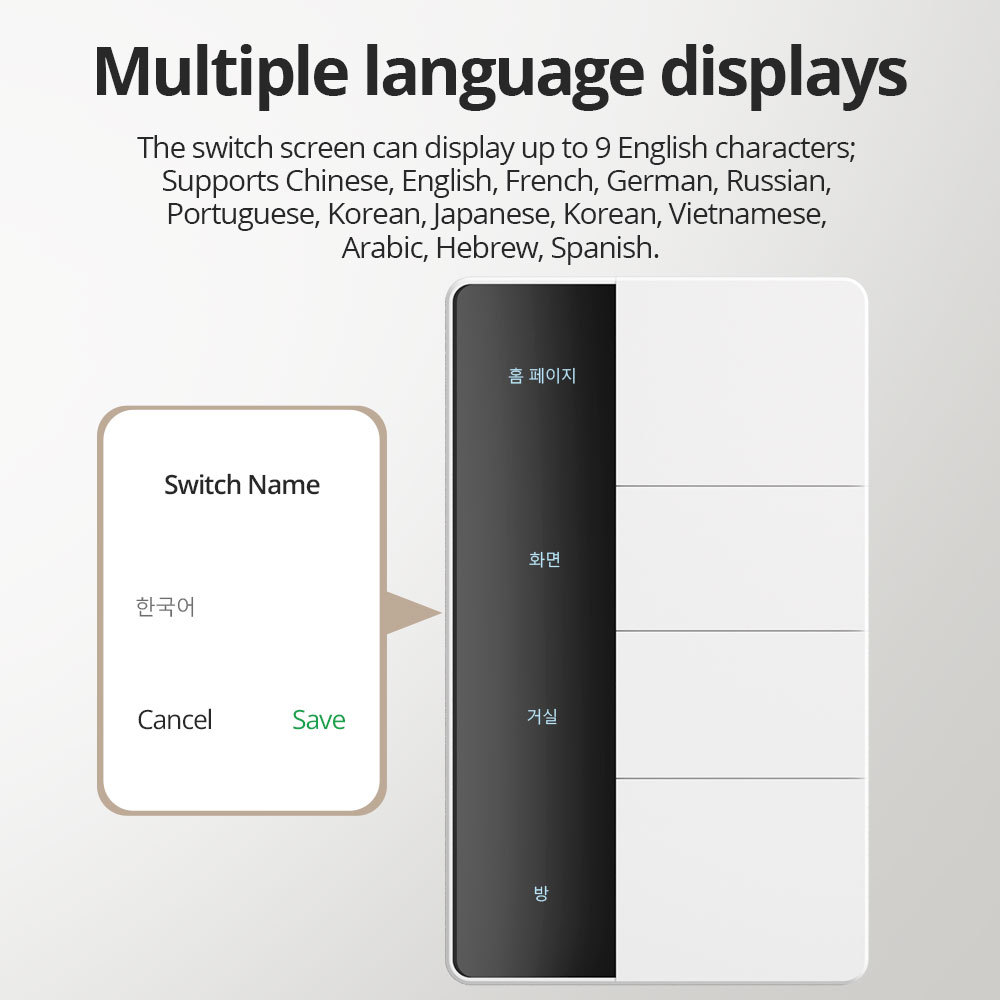 Zemismart DIY Name Smart Wall Switch Push Button 1 2 3 4 Gangs works with Tuya US Switch Smart Life Alexa Google Home SAA