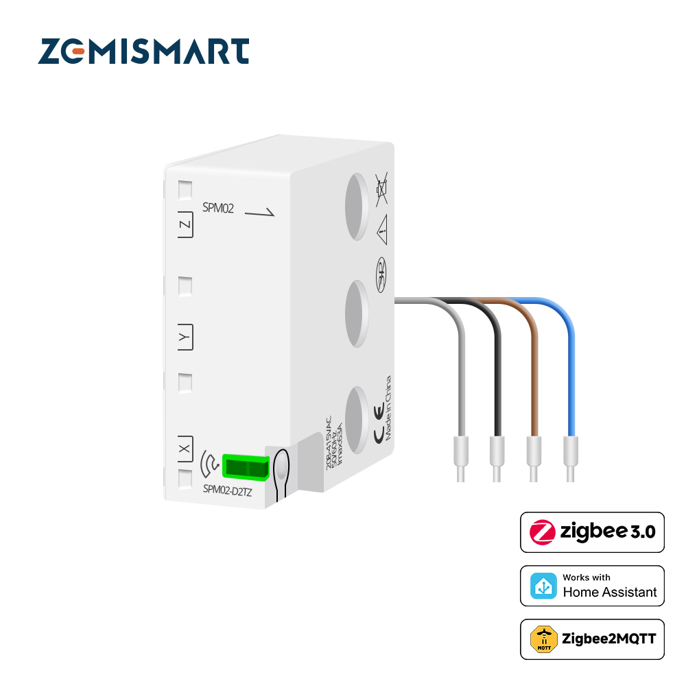 Zemismart 3 Phase Electric Energy Meter 63A Zigbee 3.0 Smart Power Consumption Monitor Sensor Zigbee2mqtt works with Home Assistant