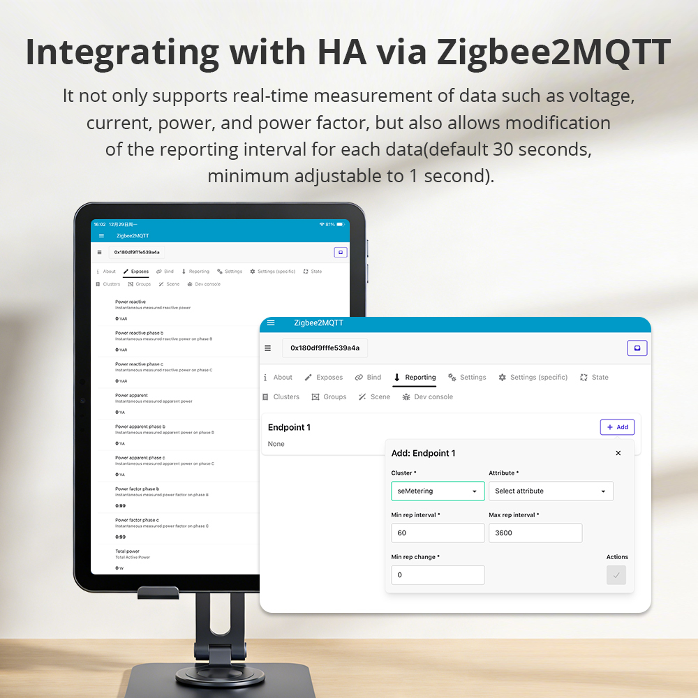 Zemismart 3 Phase Electric Energy Meter 63A Zigbee 3.0 Smart Power Consumption Monitor Sensor Zigbee2mqtt works with Home Assistant