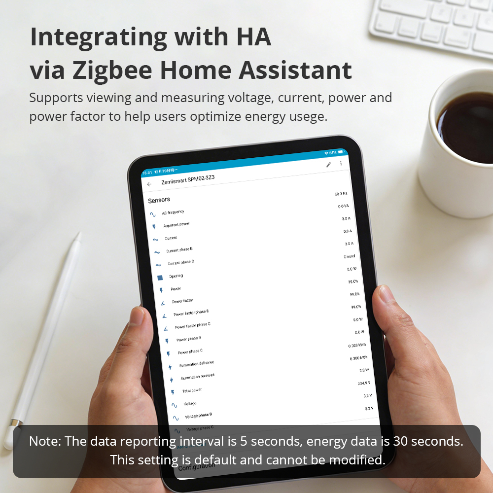 Zemismart 3 Phase Electric Energy Meter 63A Zigbee 3.0 Smart Power Consumption Monitor Sensor Zigbee2mqtt works with Home Assistant