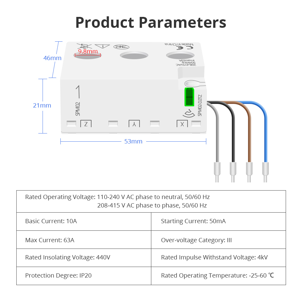Zemismart 3 Phase Electric Energy Meter 63A Zigbee 3.0 Smart Power Consumption Monitor Sensor Zigbee2mqtt works with Home Assistant