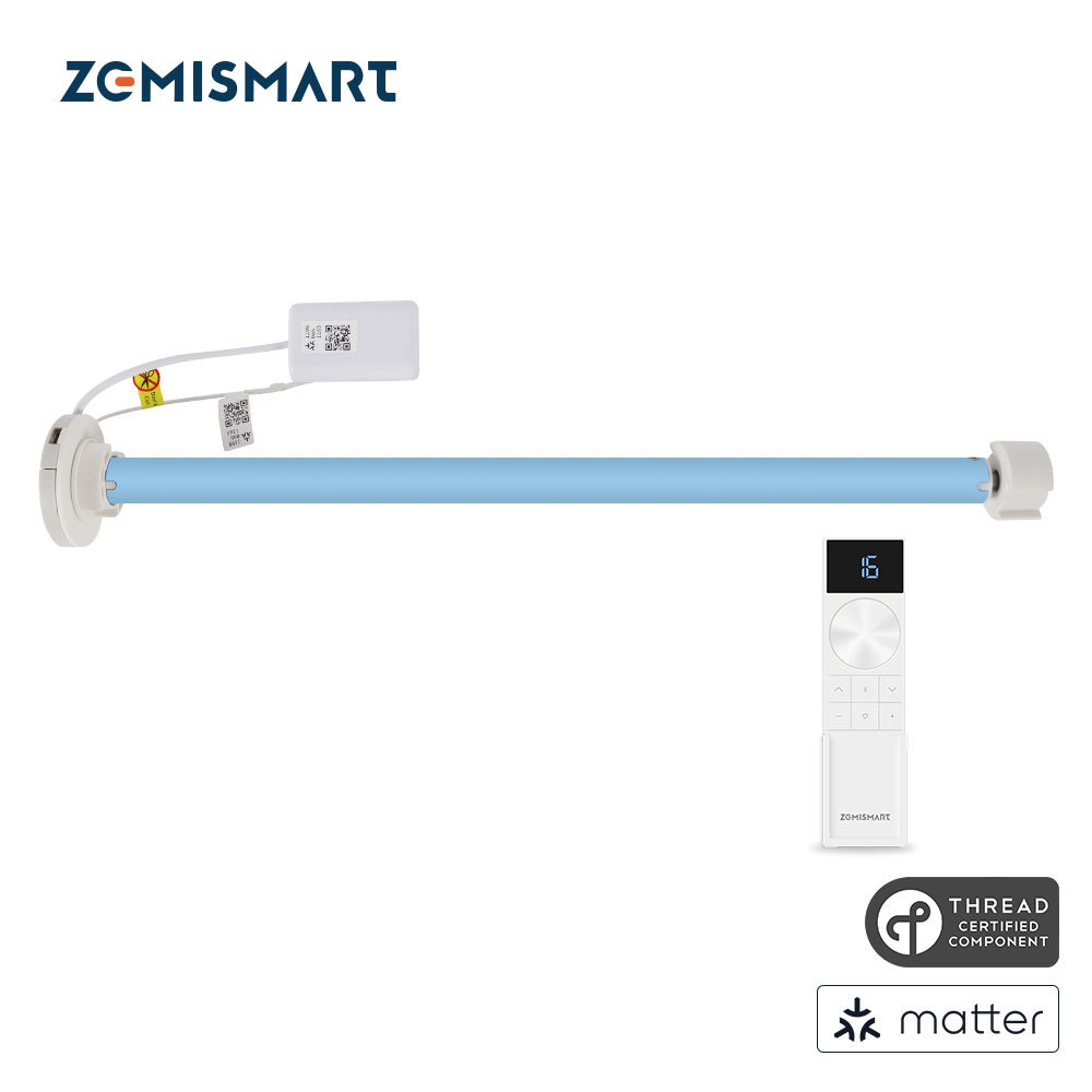 Zemismart Matter over Thread Built-in Battery Blind Motor compatible with 17/20/25/28mm Tubes HomeKit Google Home App Siri Control