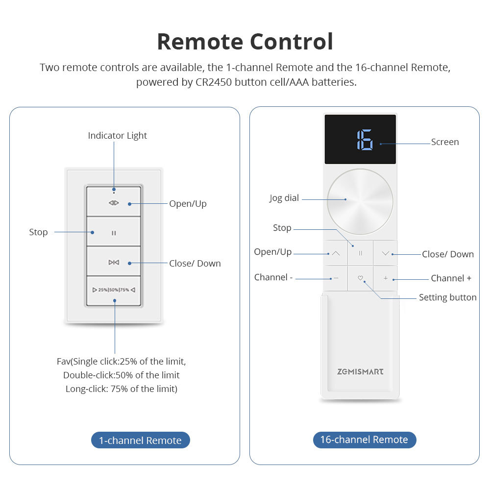 Zemismart Matter over Thread Built-in Battery Blind Motor compatible with 17/20/25/28mm Tubes HomeKit Google Home App Siri Control