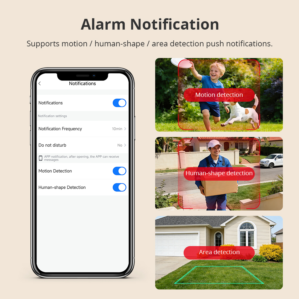 Zemismart 4MP HD Window Mount Security Camera F1.0 Full-Color Night Vision WiFi 6 Human Motion Detection App Control