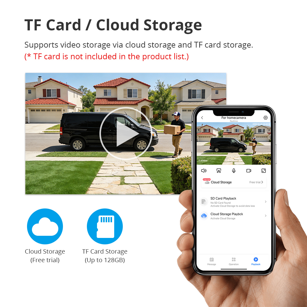 Zemismart 4MP HD Window Mount Security Camera F1.0 Full-Color Night Vision WiFi 6 Human Motion Detection App Control