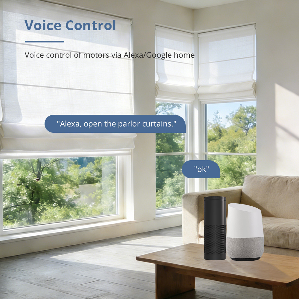 Zemismart Zigbee Rechargeable Roller Shade Blind Motor Solar Panel for 17mm 20mm 25mm 28mm Tube works with Tuya Alexa Google Assistant