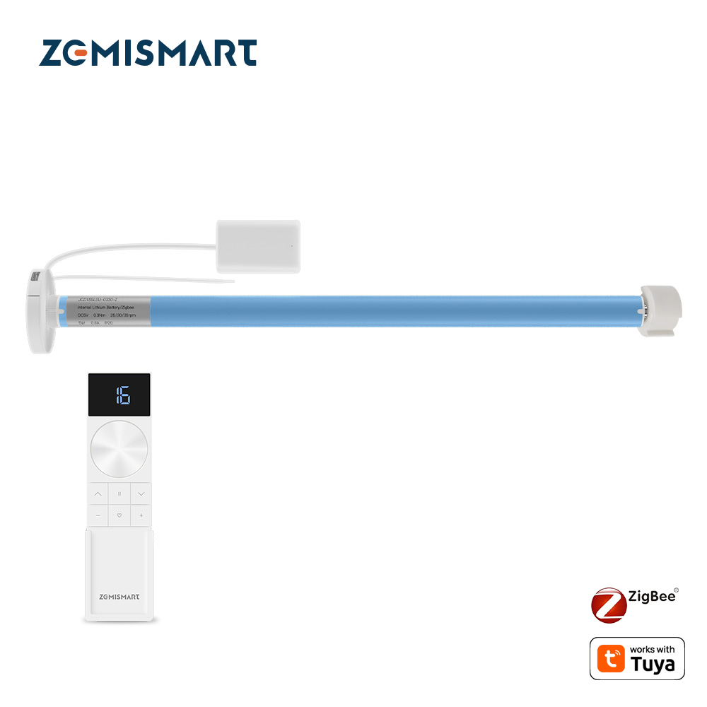Zemismart Zigbee Rechargeable Roller Shade Blind Motor Solar Panel for 17mm 20mm 25mm 28mm Tube works with Tuya Alexa Google Assistant