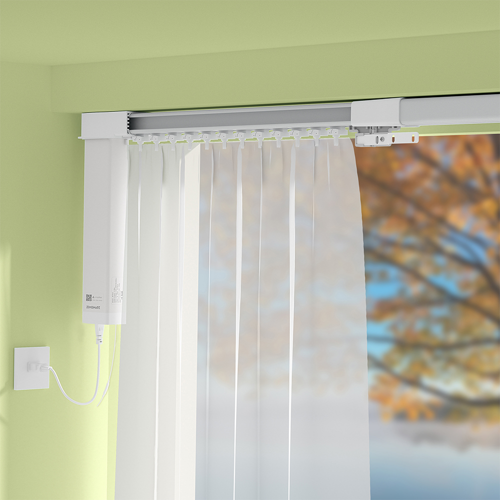 Zemismart Matter Thread Electric Retractable Curtain Track and Smart Motor Homekit SmartThings Home Assistant Alexa Google Home