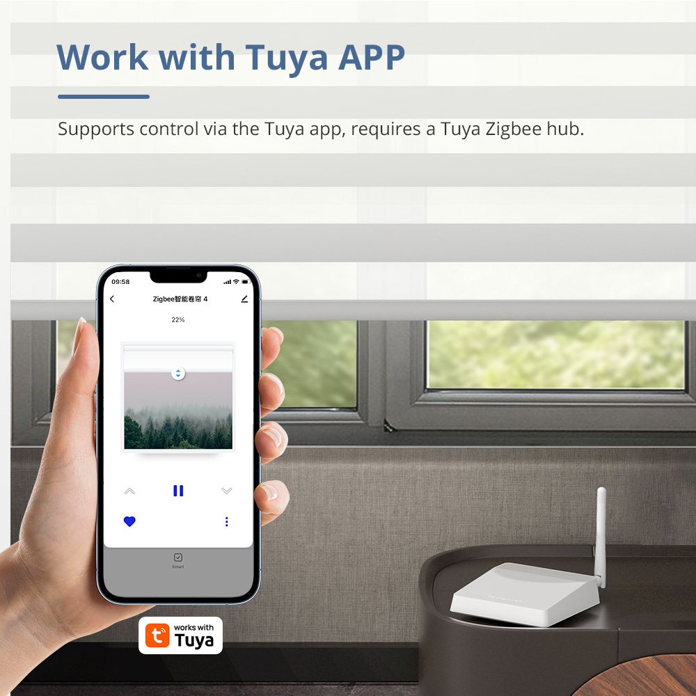 Zemismart Zigbee Rechargeable Roller Shade Blind Motor Solar Panel for 17mm 20mm 25mm 28mm Tube works with Tuya Alexa Google Assistant