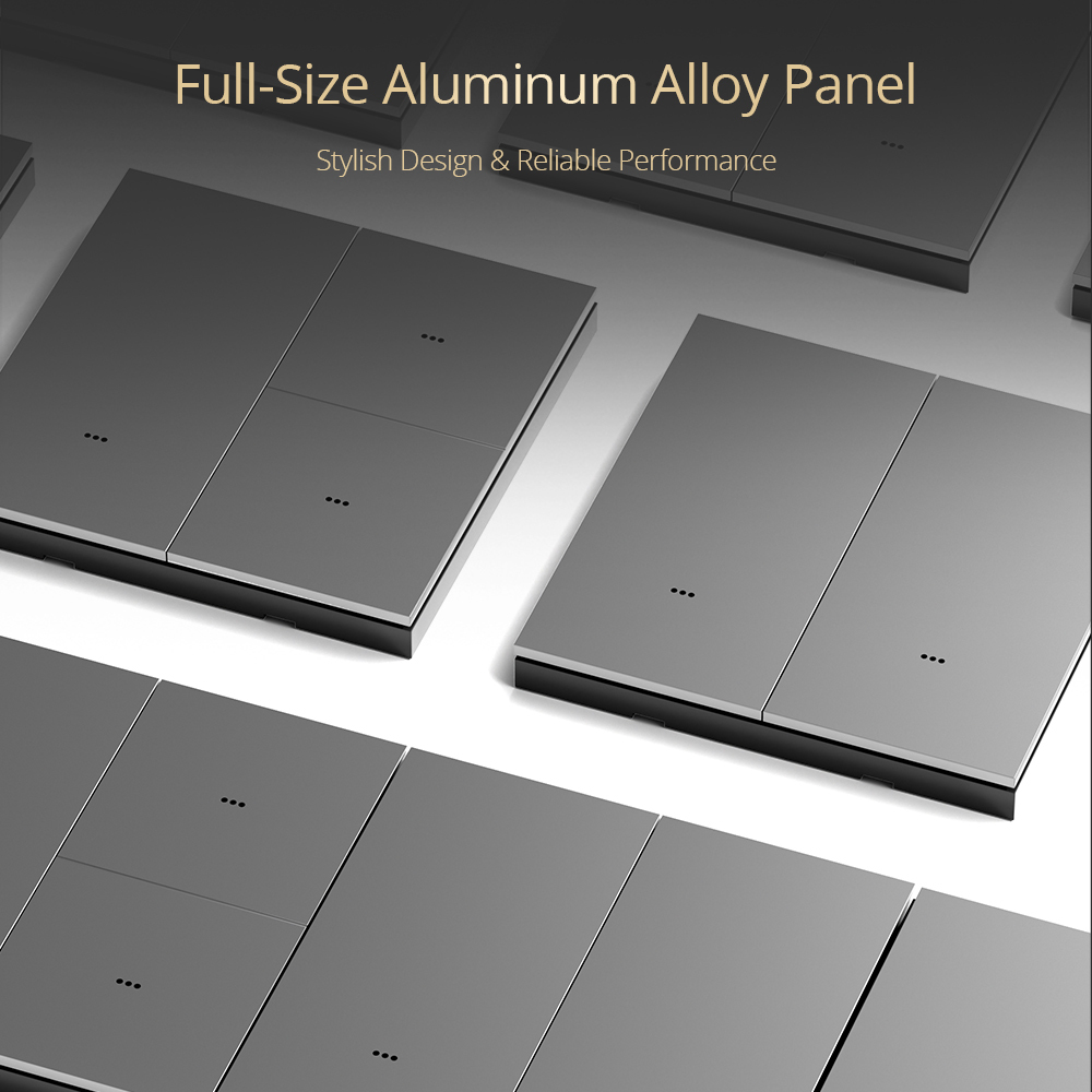 Zemismart Zigbee Neutral Smart Wall Switch Big Button Aluminum Alloy Panel work with Tuya App Voice Timer Control