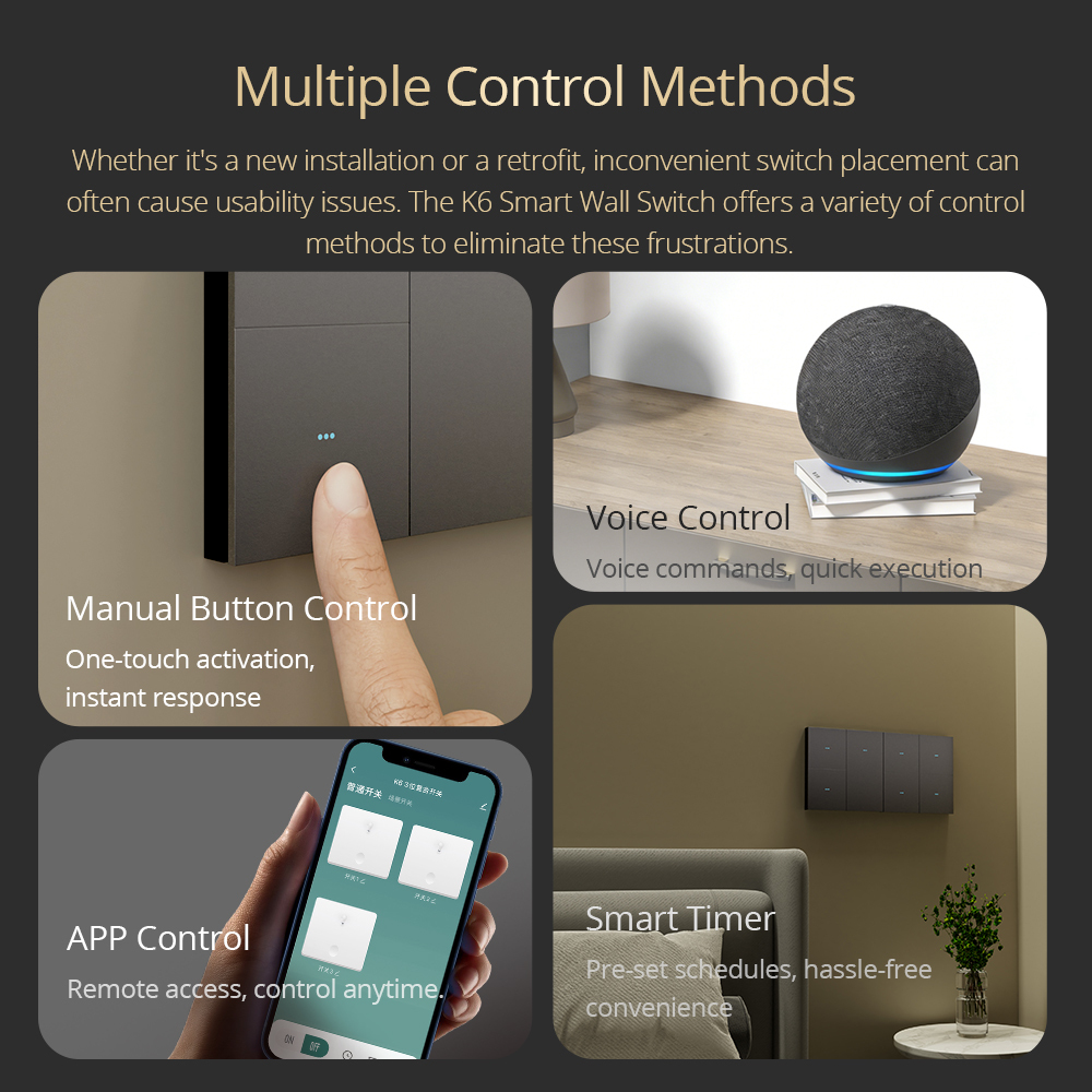 Zemismart Zigbee Neutral Smart Wall Switch Big Button Aluminum Alloy Panel work with Tuya App Voice Timer Control