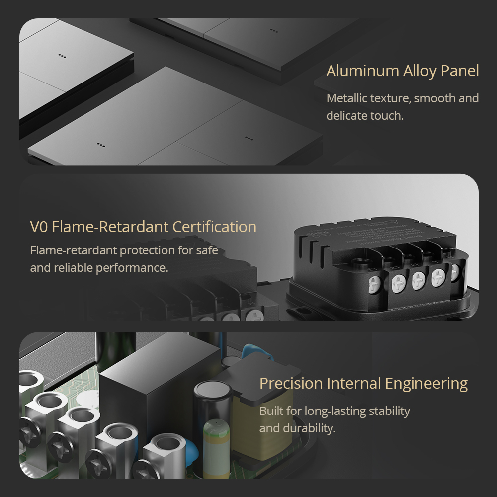 Zemismart Zigbee Neutral Smart Wall Switch Big Button Aluminum Alloy Panel work with Tuya App Voice Timer Control