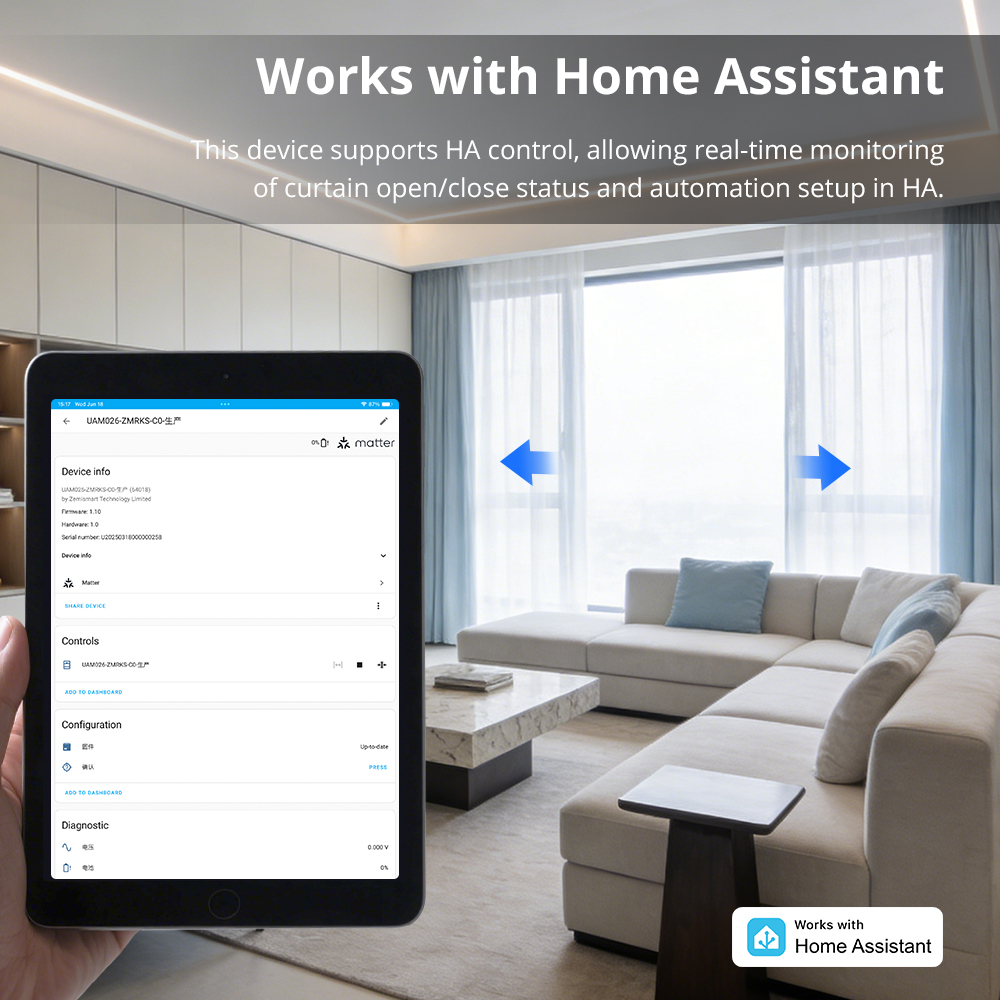 Zemismart Matter Over WiFi Smart Slide Electric Curtain Mini  Motor HomeKit Google Home SmartThings APP Control Smart Home Products
